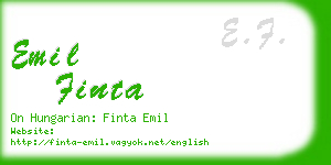 emil finta business card